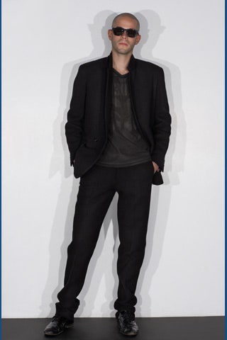 black tailored suit with t-shirt