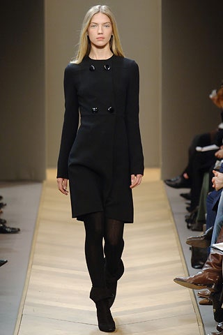 black fitted wool coat