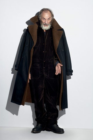 black wool coat and jumpsuit