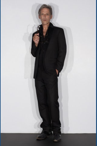 black tailored suit with shirt