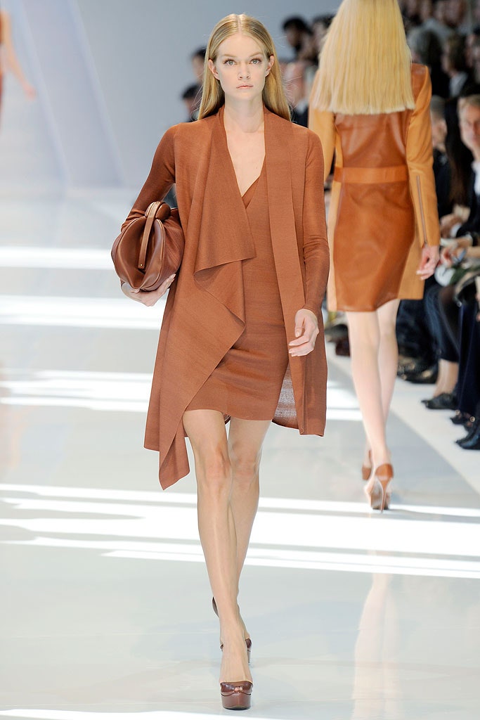 brown silk sleeveless v-neck fitted draped mini dress