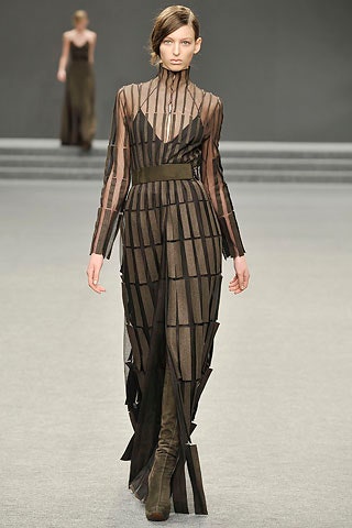 black brown sheer layered dress