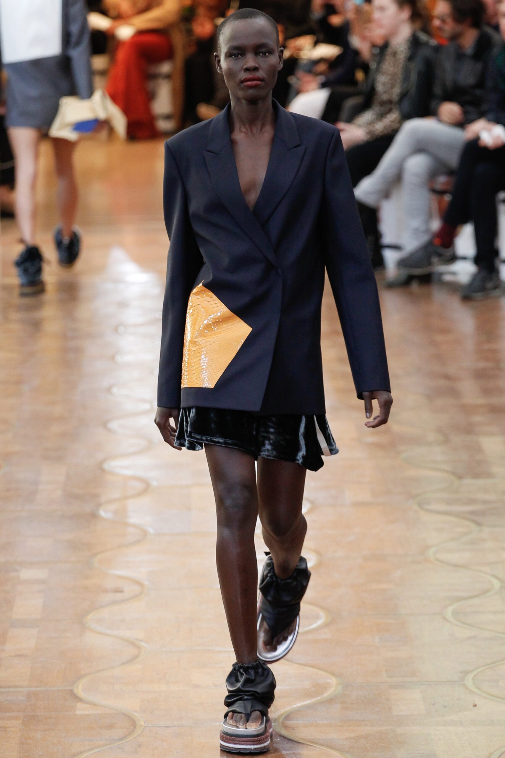black velvet fitted flared mini skirt