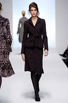 purple tweed long-sleeve collared tailored structured buttoned blazer
