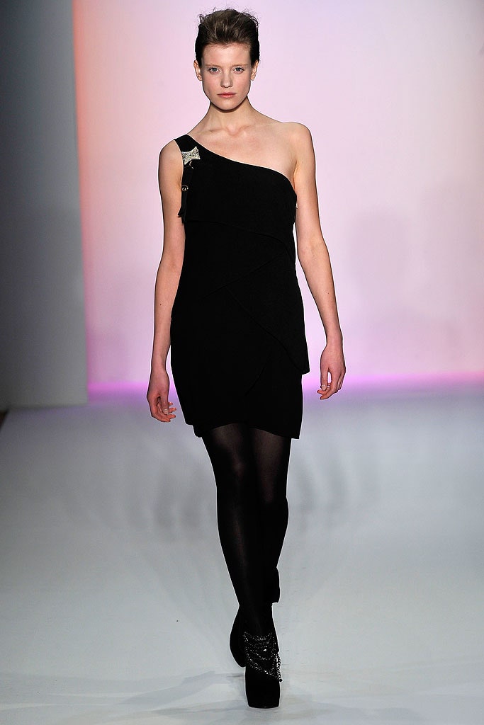 black fitted asymmetric dress