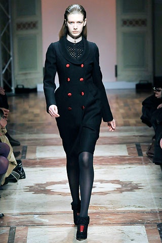 fitted black wool coat