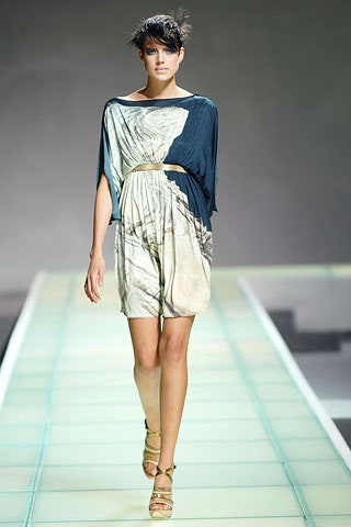 blue and white relaxed dress