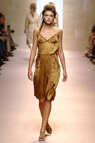 gold silk sleeveless dress