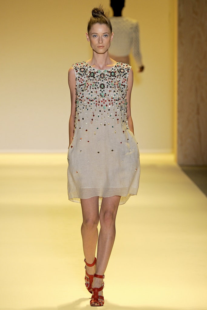 beige silk sleeveless collared relaxed embroidered mini dress