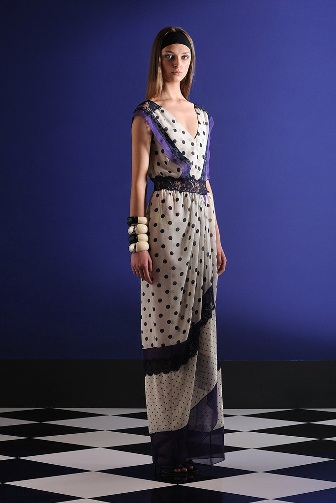 white polka-dot maxi dress