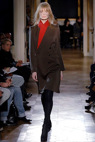 brown wool long-sleeve collared tailored buttoned midi coat