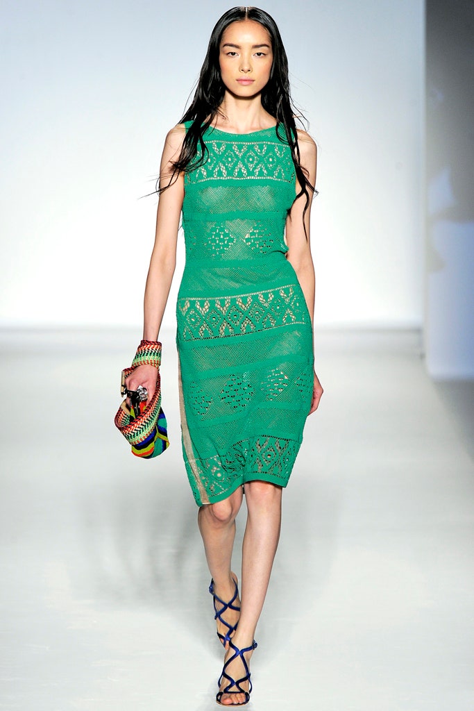 fitted green lace midi dress
