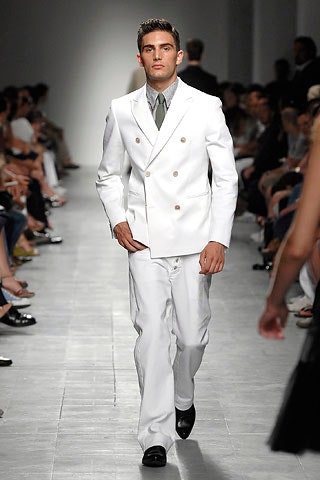 white tailored suit