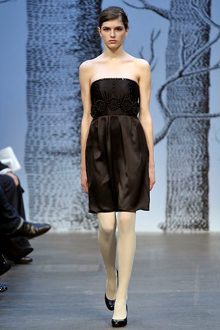 black silk strapless dress