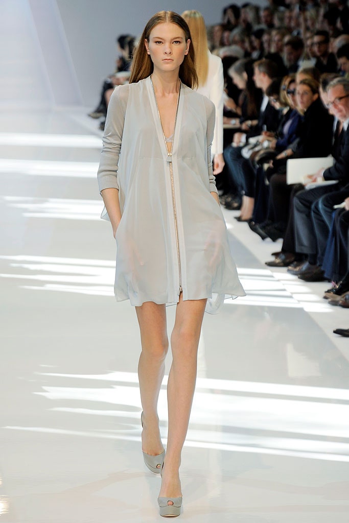 gray silk relaxed dress