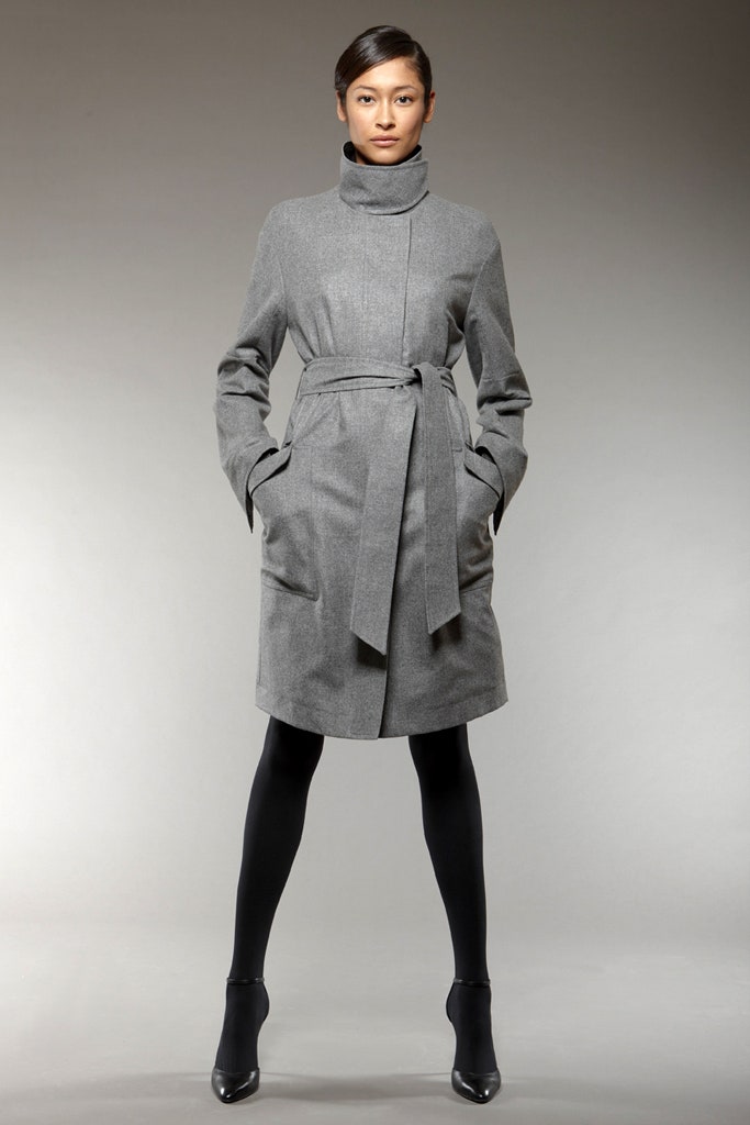 fitted gray wool coat