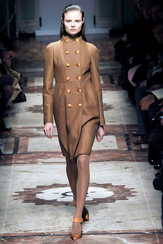 brown wool fitted dress