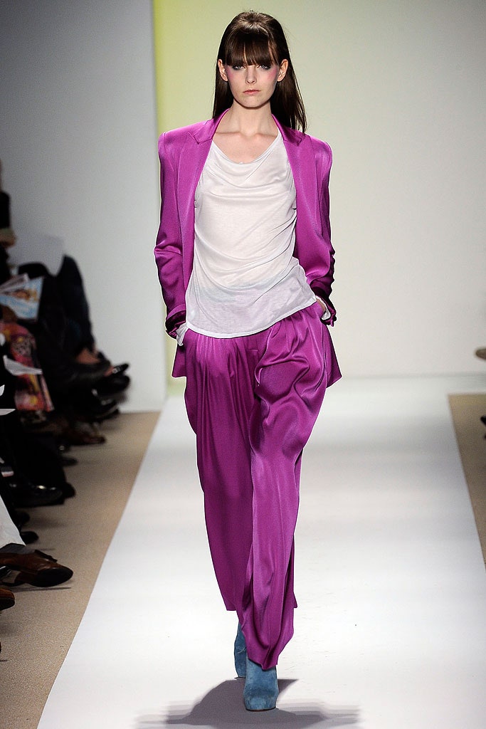 purple silk long-sleeve collared tailored blazer