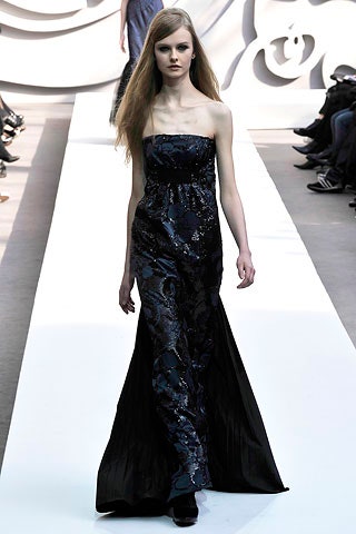 blue black strapless gown