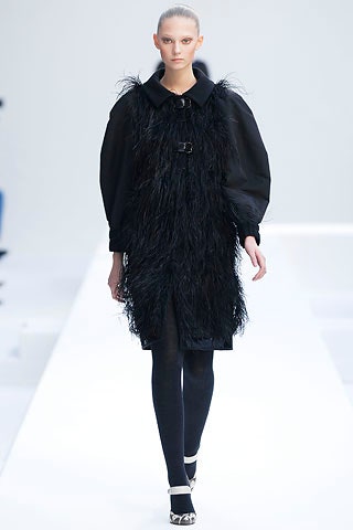 black fur fitted coat