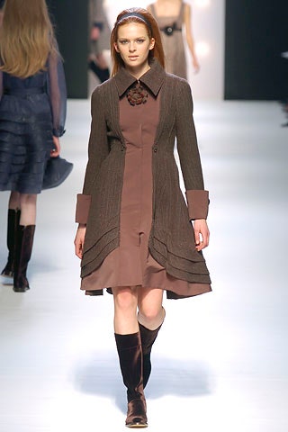 brown wool coat with mini dress