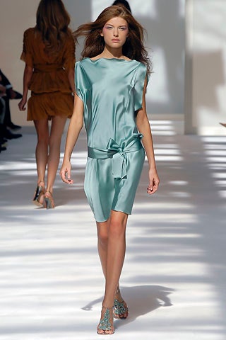 blue silk sleeveless dress
