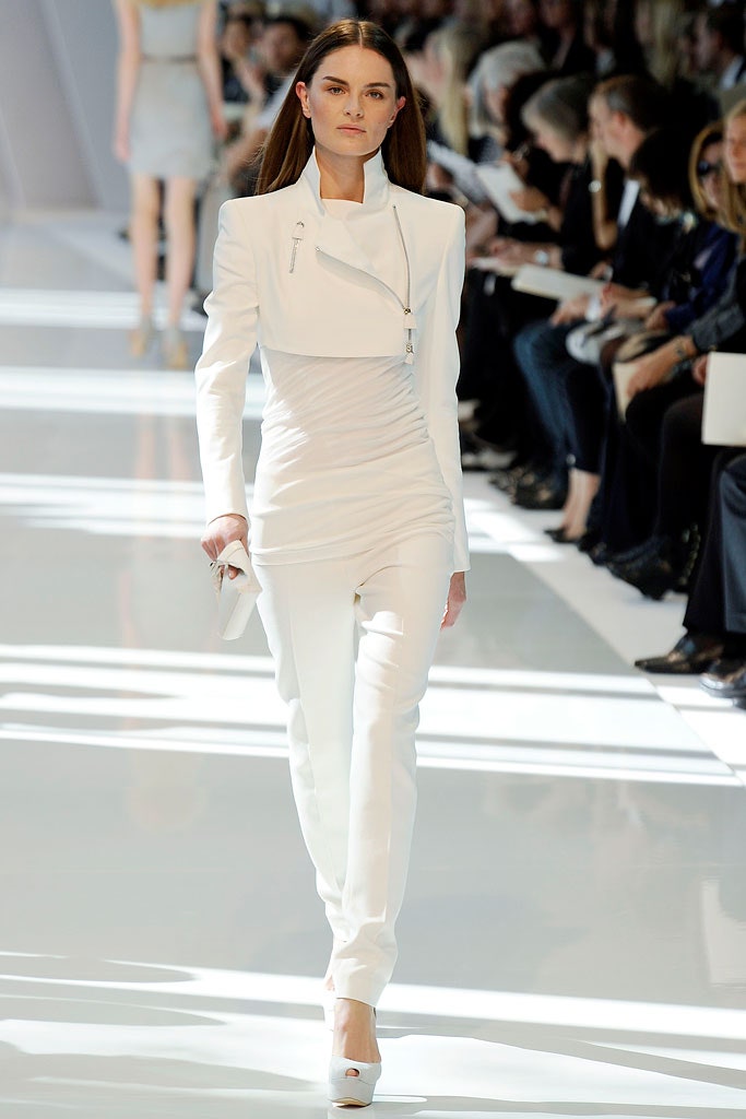white fitted jacket and pants