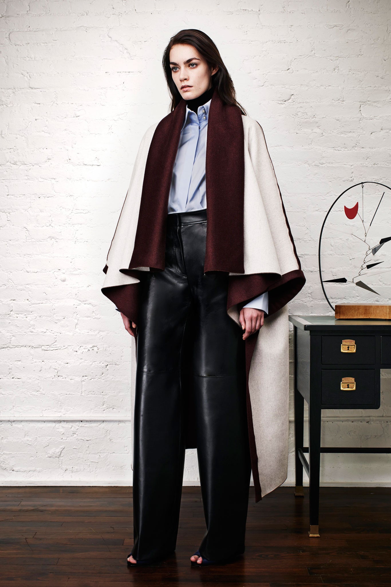white wool relaxed cape