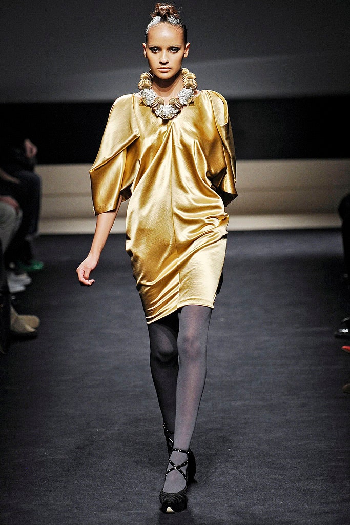 gold satin relaxed mini dress