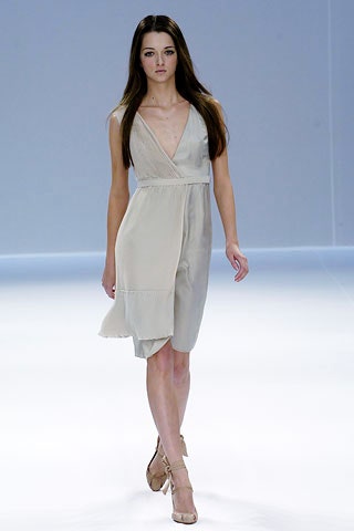 beige silk sleeveless dress