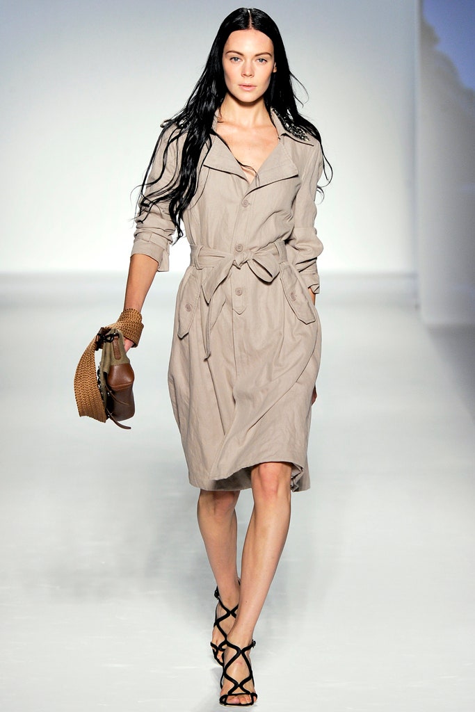 beige fitted trench coat