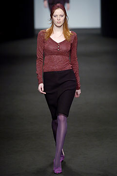 red cotton long-sleeve collared fitted buttoned top