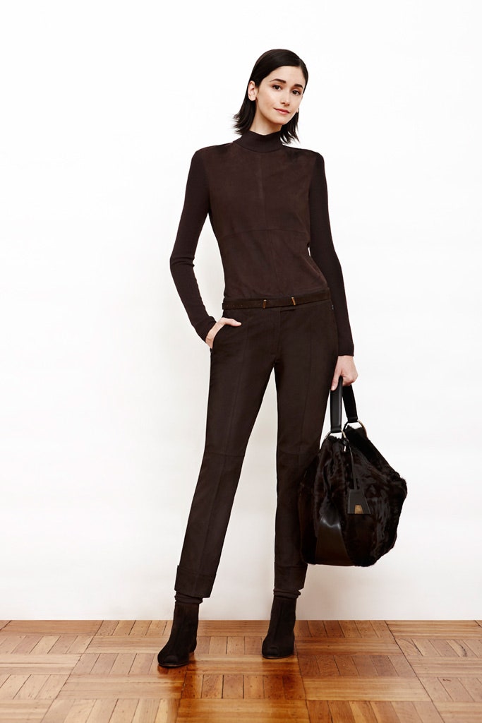 black fitted top and pants