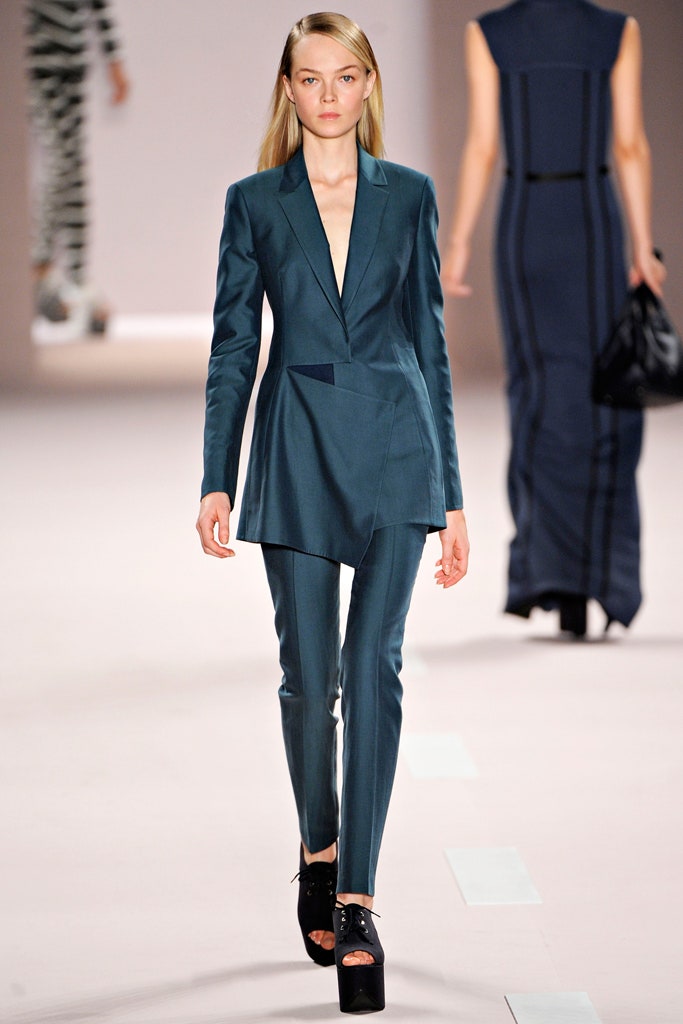 teal tailored silk suit
