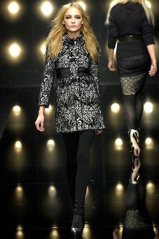 black and white embroidered coat