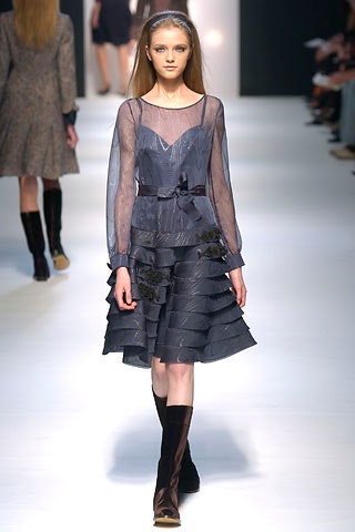 gray silk pleated midi dress