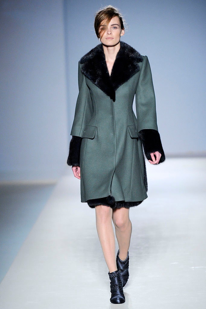 fitted green wool coat