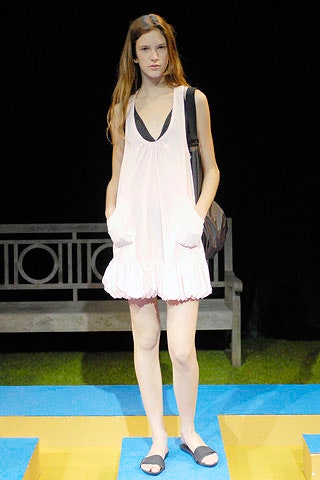 pink relaxed mini dress with ruffles