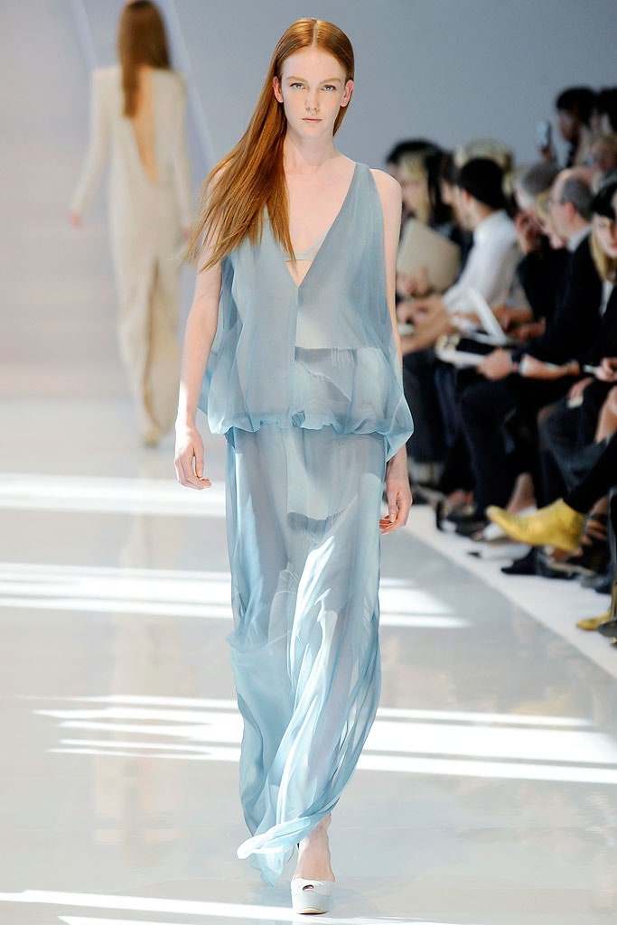blue chiffon sleeveless dress