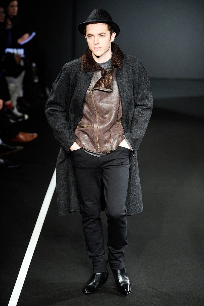 brown leather long-sleeve fitted zippered shiny top