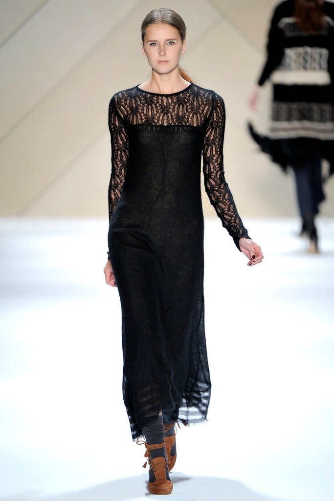 black lace long-sleeve dress