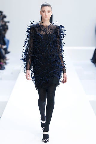 black silk ruffled dress