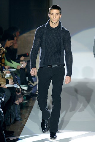 black wool long-sleeve collared fitted ribbed sweater