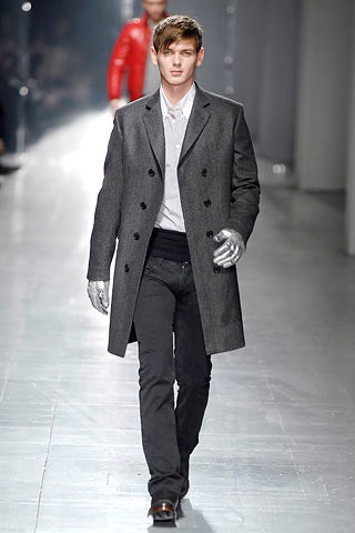 gray wool tailored coat