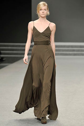 green silk sleeveless dress