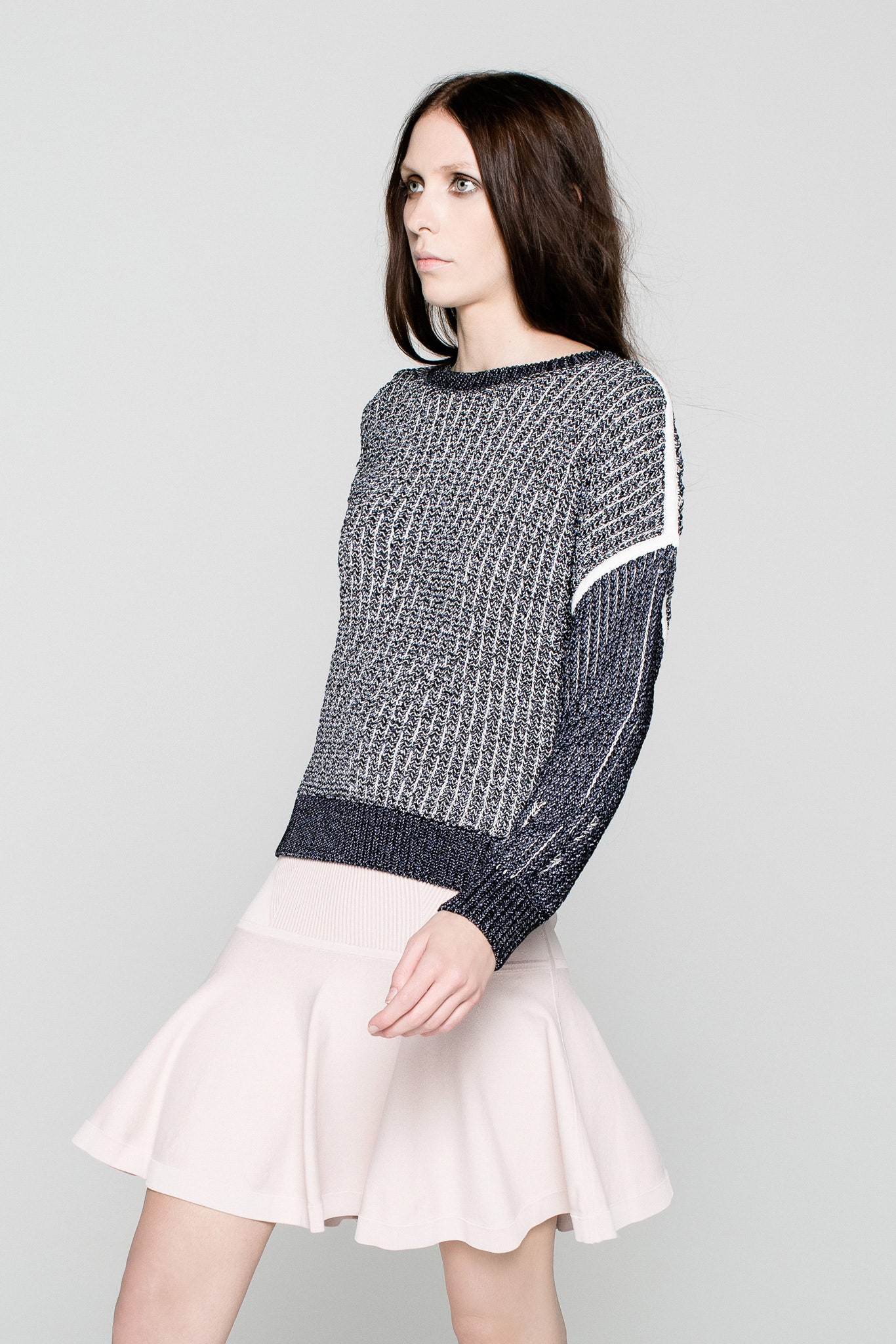 pink cotton fitted flared short skirt