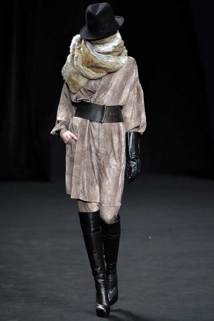 brown relaxed silk dress