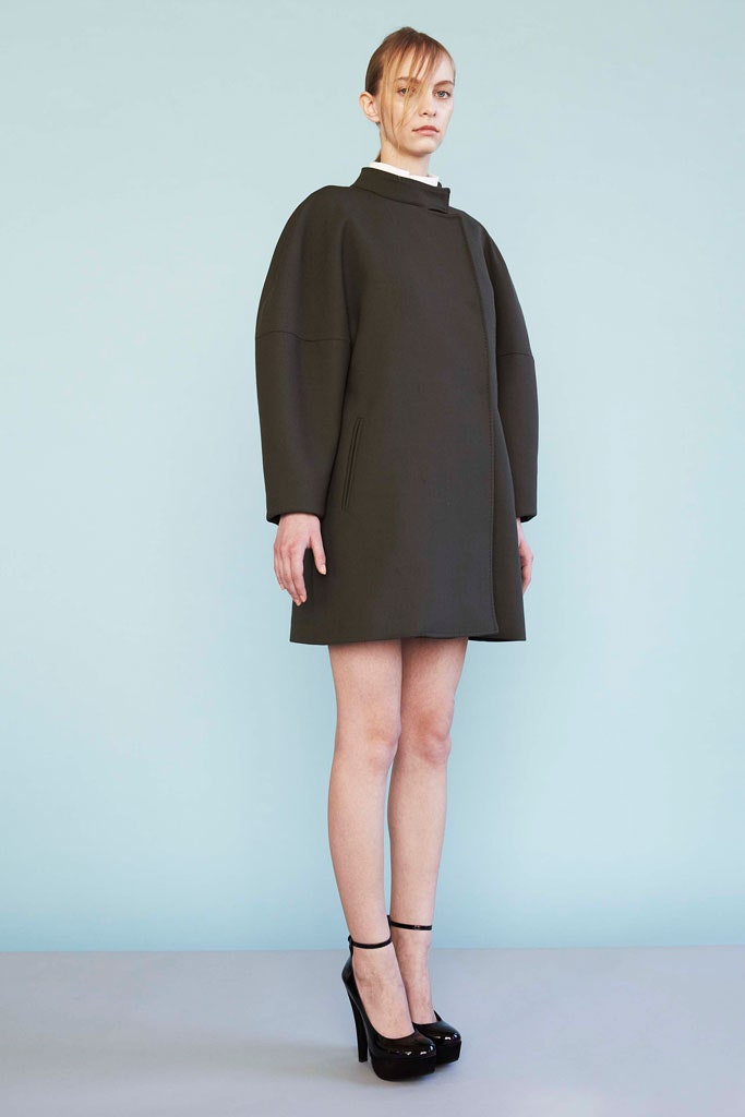 black neoprene long-sleeve dress