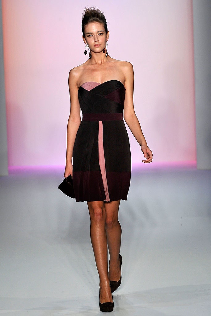 black and pink strapless dress