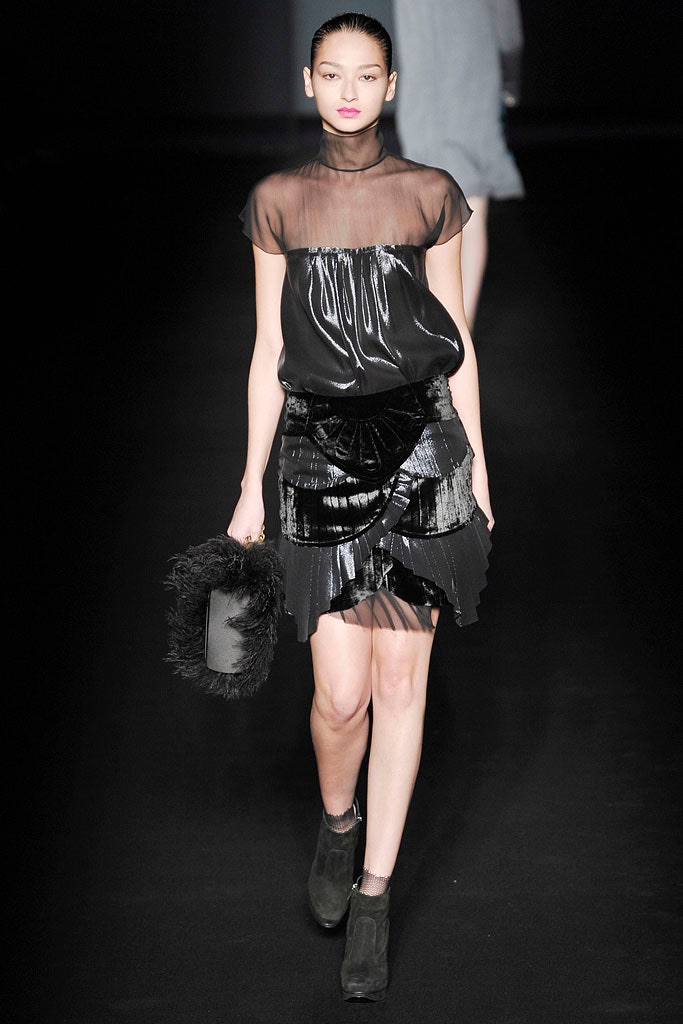 black pleated mini dress